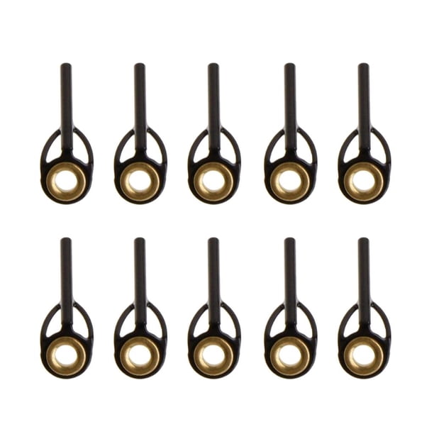 10 piezas de guías de varillas resistentes anillos de punta Kit de reparación de poste de ojos de cerámica , 1.6mm DYNWAVEMX Guías de caña de pescar