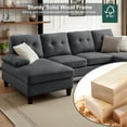 thumbnail image 3 of Soscana 105" Sectional Sofa U Shaped Couch with Double Chaises, Modern Linen Sofa Oversized 4 Seater Couch for Living Room, Apartment, Office, Studio, 3 of 10