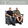 thumbnail image 6 of Outdoor Wooden Storage Bench with Armrests and Backrest, Deck Box with Removable Waterproof Liner for Patio Garden, Gray, 6 of 8