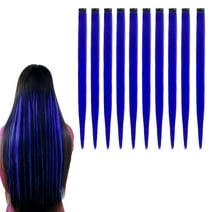 Hisgeru 10 Pcs Sapphire Hair Extensions 22 inch Party Highlights Clip for Hair