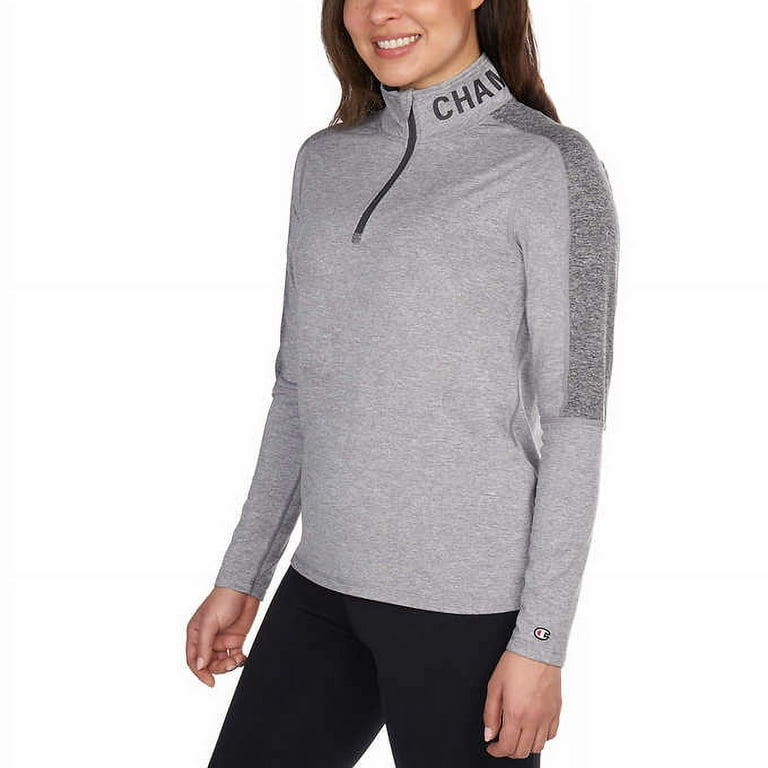 Champion Ladies' Half Zip Top (Gray, M)