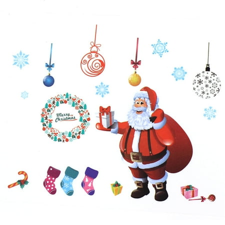 Unique Bargains Christmas Santa Removable Home Wallpaper Wall