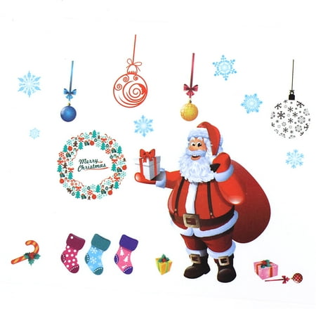 unique bargains christmas santa removable home wallpaper wall decor (Best Christmas Wallpapers Hd)