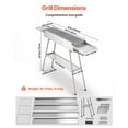 thumbnail image 3 of KFFKFF Foldable Charcoal Grill, 250 sq.in. Portable Charcoal Barbecue Grill with Liftable Charcoal Tray & Side Tables, Brushed Stainless Steel BBQ Cooking Grills for Outdoor Camping, 3 of 9