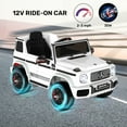 thumbnail image 3 of TOKTOO 12V Powered Ride on Toy Mercedes-Benz G63 Licensed for Kids, Electric Toddler Ride on Car w/Parent Remote Control, MP3, LED Headlight, Gift for Boys Girls Aged 2-4 Years, White, 3 of 10