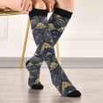 thumbnail image 5 of FORMRS Womens Knee High Socks Casual Long Thick Travel Daily Wear, 1 Pair, Gold Art Pattern, 5 of 6