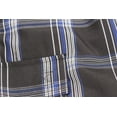 thumbnail image 3 of Men's Plaid Checkered Multi Pocket Elastic Waist Lightweight Casual Cargo Shorts (7 Black/Royal/White, L), 3 of 3