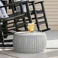 thumbnail image 3 of Household Essentials Handwoven Resin Storage Stool Ottoman, Gray, 3 of 8