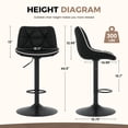 thumbnail image 5 of Set of 2 Adjustable Swivel Counter Height Bar Stools with Back, Modern Armless Upholstered Seat for Kitchen Island Home Bar, 5 of 8