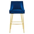 thumbnail image 6 of Counter Stool Chair, Set of 2, Blue Navy, Velvet, Modern Contemporary, Mid Century Bar Pub Cafe Bistro Hotel Lounge Dining Kitchen, 6 of 8