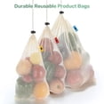 thumbnail image 4 of Billuyoard Bolsa de malla con cordón para frutas y verduras, bolsas reutilizables de red para el hogar, cocina, algodón, almacenamiento de alimentos, Almacenamiento y organización del hogar 14x20cm Billuyoard HA067273-02, 4 of 6