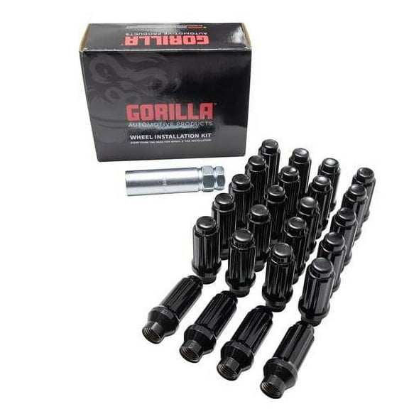 Gorilla Automotive 6Lug 14-1.50 ET SPLINE WIK TRK BLK GOR SD Spline Lug Nut Install Kit, K6ES-14150BGR