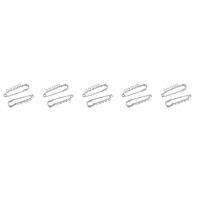 Qarigey 10 Uds Pin anillo colgante múltiple plata Fibula accesorio de joyería herramienta broche plateado agujeros hallazgos ropa abrigo pequeña Accesorios de disfraces Plata Qarigey AP014444-05