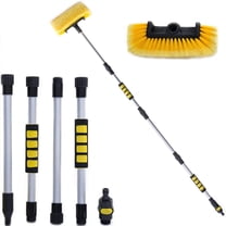 GOGHOST 4-Piece Interlocking Car Wash Brush, 10" Water-Fed Head, Soft Scratch-Free Bristles for Car, Truck, RV Cleaning