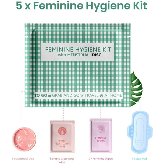 Menstrual Disc Kit - Green Plaid- 5 pack