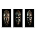 thumbnail image 2 of Designart "Traditional African Mask Ethnically Crafted IX" African Tribal Framed Wall Art Set Of 3 - Black African Tribal Frame Gallery Wall Set For Home Decor, 2 of 6