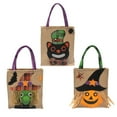 thumbnail image 2 of Wosthever Bolsas de asas de dulces de Halloween impresas, bolsa de azúcar de diseño único grande, textura decorativa, bolso no tejido, Tipo 2, 2 of 6