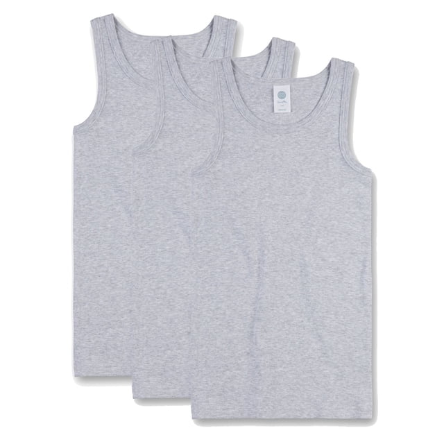 Sanetta Niño Camiseta Paquete de 3 - Camisa sin Brazos, Tank Top, Basic, Algodón orgánico Gris 104