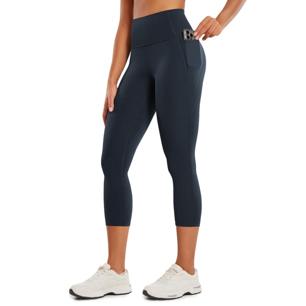 Pantalones CRZ YOGA Butterluxe Capri Cintura Alta con Bolsillos Azul Marino XS