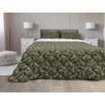 thumbnail image 1 of Camouflage Comforter & Sham Bedding Set, Continuous Jungle Marsh Camo Fashion Hiding Pattern, 3 pcs Duvet Set Microfiber Filling Quilt, 5 Sizes, Olive Green Multicolor, by Ambesonne, 1 of 4