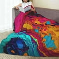 thumbnail image 6 of Pofeuu Colorful Abstract Swirls Print Ultra-Soft Micro Fleece Blanket,for Bed Or Sofa,All Season Throw Blankets Flannel Blanket-50"x40", 6 of 7