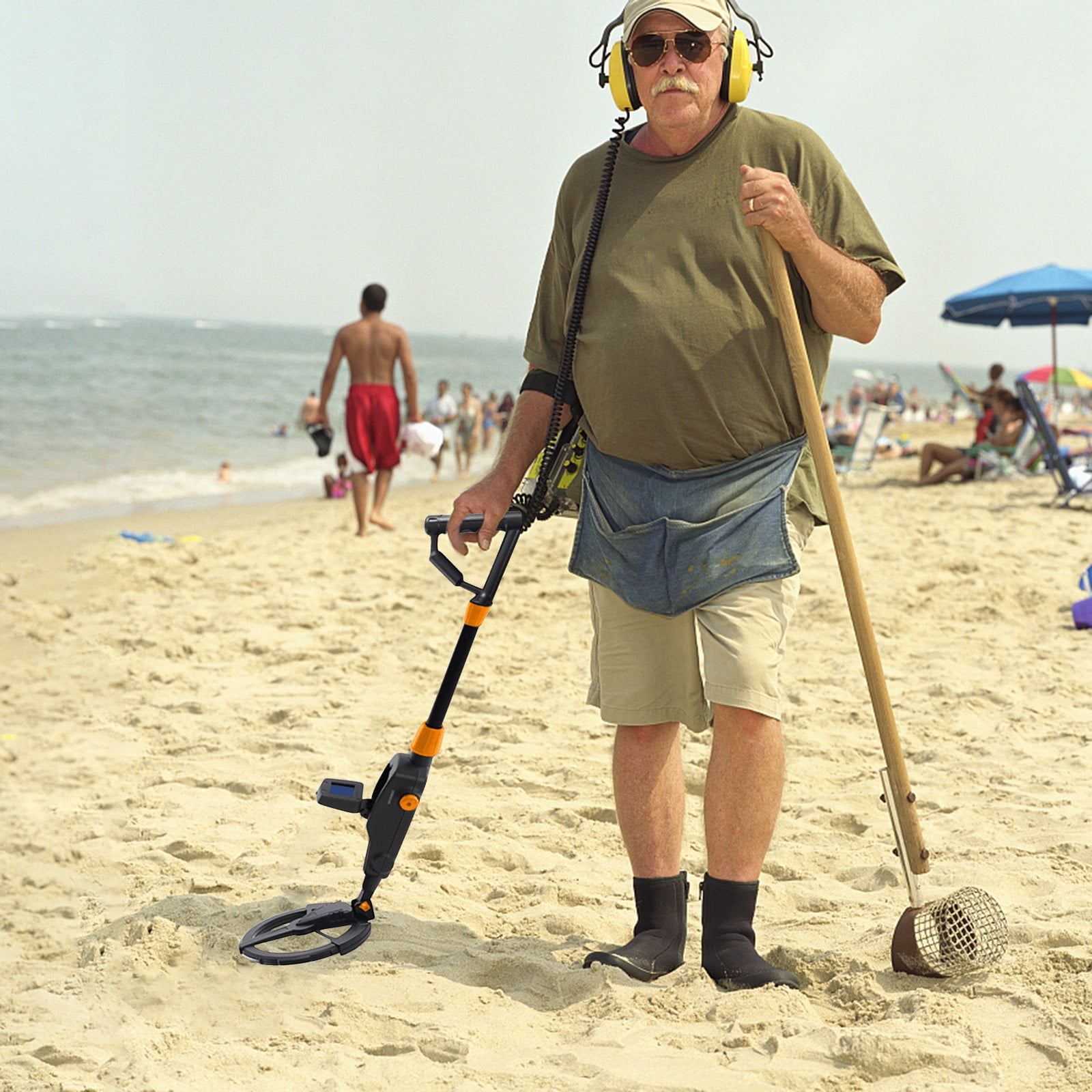 Metal Detector Metal Detector for Adults with Lcd Display Deep 3-Foot Detection Pinpoint Accuracy Beach Treasure Hunting Gear Ground Searching Tool Treasure Hunting