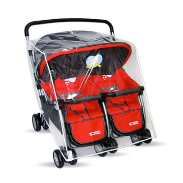 Weather Shield for Double Stroller Raincoat Universal Size Side by Side Baby Umbrella Stroller Rain Cover Scooter Twin Wind Shield Waterproof