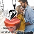 thumbnail image 2 of Collar con colgante de amistad de acero inoxidable con forma de corazón o gato para niñas., 2 of 5