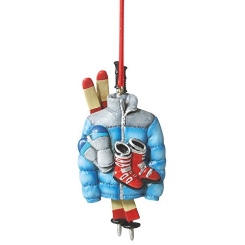 Ski Gear Resin Ornament Boots, Skis, Poles, Gloves and Jacket by Midwest