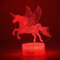 thumbnail image 2 of Lámpara de noche de unicornio, regalo de cumpleaños para niñas, lámpara de ilusión 3D con 12 colores y 3 modos de degradado cambiantes., 2 of 5