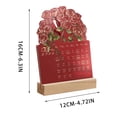 thumbnail image 3 of Kuroiy 2026 Rose Illustration Desk Calendar | Exquisite Natural Solid Wood Desktop Countdown | Complete 2026 Monthly Planner | Gift Box Packaging | Vintage Art Decor, 3 of 6