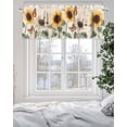 thumbnail image 3 of Spring Farm Sunflower on Vintage Letter Valances for Windows,Kitchen Valance Rod Pocket Short Curtain,American Pastoral Plant Valance Curtain Window Valances for Bedroom Living Room 42x12in, 3 of 9