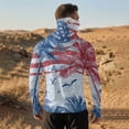 thumbnail image 4 of Mens Uv Protection Shirts Lightweight Sun Hoodies with Face Mask Outdoor Hiking Swimming Fishing, 4 of 9