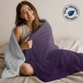thumbnail image 2 of Purple Grey Gradient Throw Blankets, Abstract Watercolor Soft Fleece Blanket Decorative for Home Sofa Couch Chair Living Bedroom, 60x80 inches,, 2 of 8