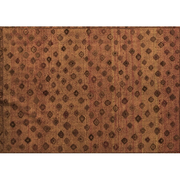 Ahgly Company Indoor Rectangle Abstract Orange Modern Area Rugs, 2' x 4'