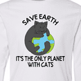 thumbnail image 4 of Inktastic Save Earth It's the Only Planet with Cats with Black Cat Long Sleeve Youth T-Shirt, 4 of 5
