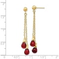 thumbnail image 4 of 14k Yellow Gold Garnet Dangle Earrings - 48mm, 4 of 6