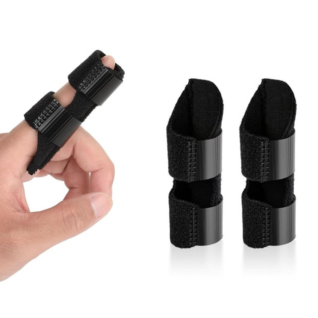 CUITING 2 Pcs Attelle de Doigt Universelle Redresseur de Doigt Ajustable Attelle de Doigt Maillet Attelle de Doigt Support de Doigt pour Blessure à l'Arthrite Entorse - s'Adapte à Index Moyen & Anneau