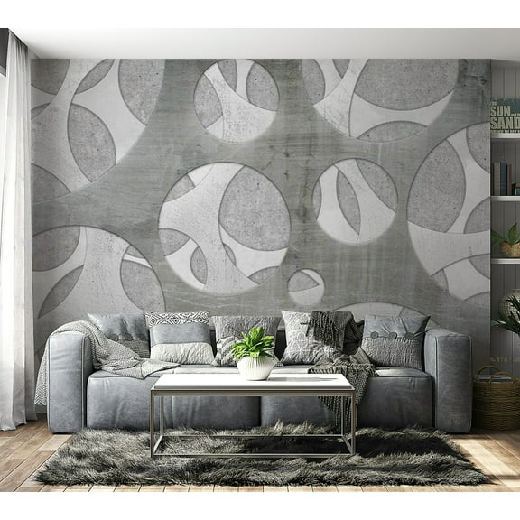 Tiptophomedecor Abstract Wallpaper Wall Mural - Woven Of Grays