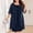 *Navy, variant on Women's Plus Size Sequin Round Neck 3/4 Sleeve Lace Overlay Midi Dress,Casual Loose Layered Short Dress Black,Women's Plus XL