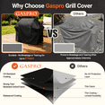 thumbnail image 6 of Gaspro Grill Cover for Weber Spirit II 200 Series, Double Straps and Built-in Vents, Heavy Duty & Waterproof, Fits Grill Up to 48 Inch Wide, Black, 6 of 12