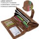 thumbnail image 4 of Cartera de piel sintética con superficie suave y hebilla para mujer, monedero pequeño, billetera grande y larga con hebilla, 4 of 6