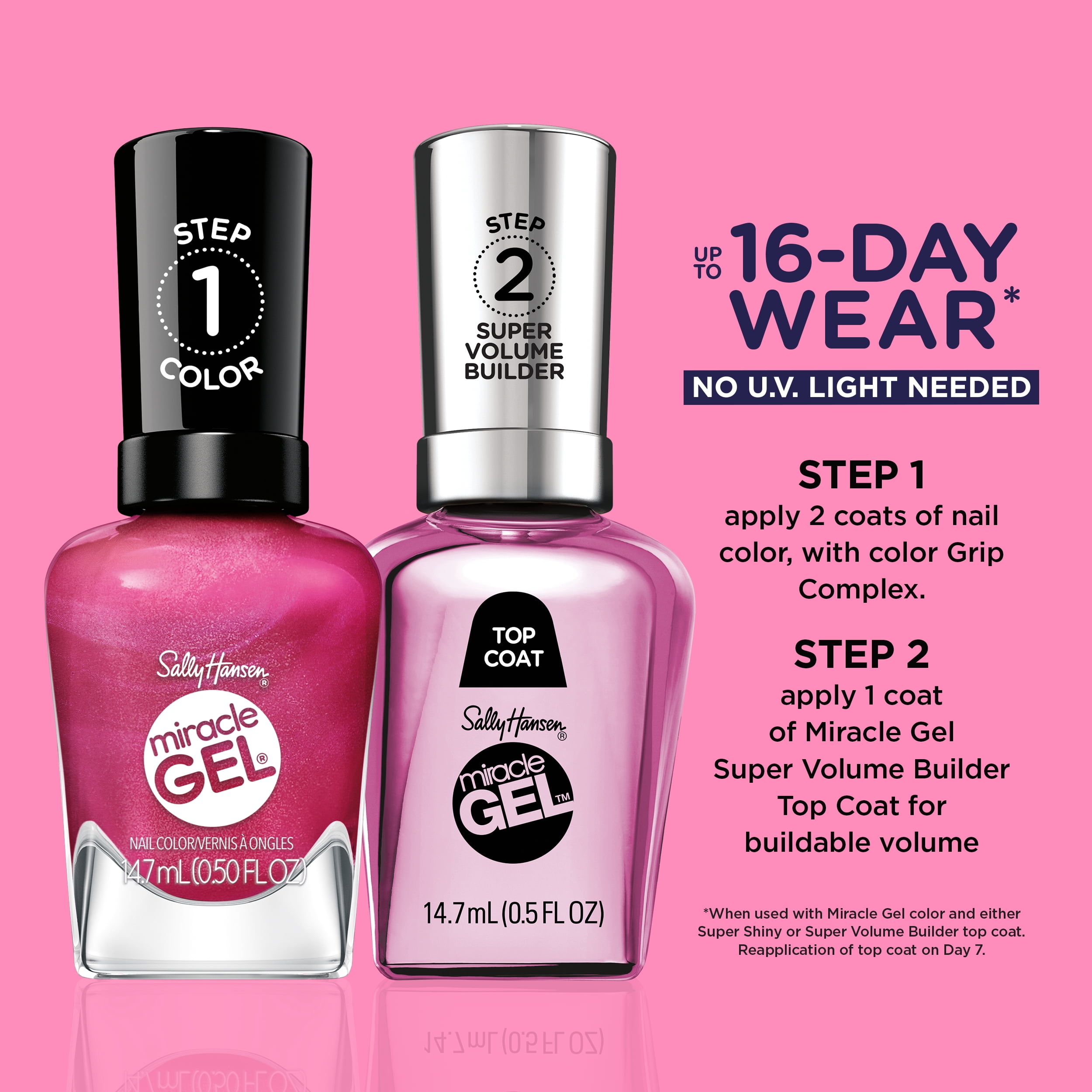 Sally Hansen Miracle Gel Supercharged Pinks Nail Polish, Salon-Quality Gel-Like Polish, Long-Lasting, Chip-Resistant, Berry Best Effort 0.5 fl oz
