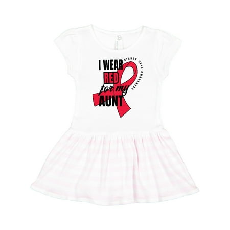 

Inktastic Sickle Cell Awareness I Wear Red For My Aunt Gift Toddler Girl Dress