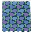 thumbnail image 3 of Peony Shower Curtain, Plant Paeonia Arborea Tree Peony with Stem and Leaves Blue Backdrop, Fabric Bathroom Set with Hooks, 69W X 84L Inches Extra Long, Night Blue Green and Lilac, by Ambesonne, 3 of 3