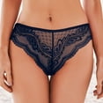 thumbnail image 2 of Gibobby Ropa interior termica Mujeres Sexo Tanga Impreso Elasticidad Transpirable Francés Encaje Mujeres Bragas Ropa interior sexy （Azul marino， L), 2 of 5