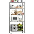 thumbnail image 2 of Sakugi Heavy-Duty 5-Tier Wire Storage Shelves, 33.1"W x 12.6"D x 72"H, 1000 lb Total Capacity, Silver, 2 of 5