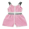 thumbnail image 1 of Combinaison d'Été Fille Couleur Contrastée Filet Creux Shorts à Fermeture Éclair, 1 of 6
