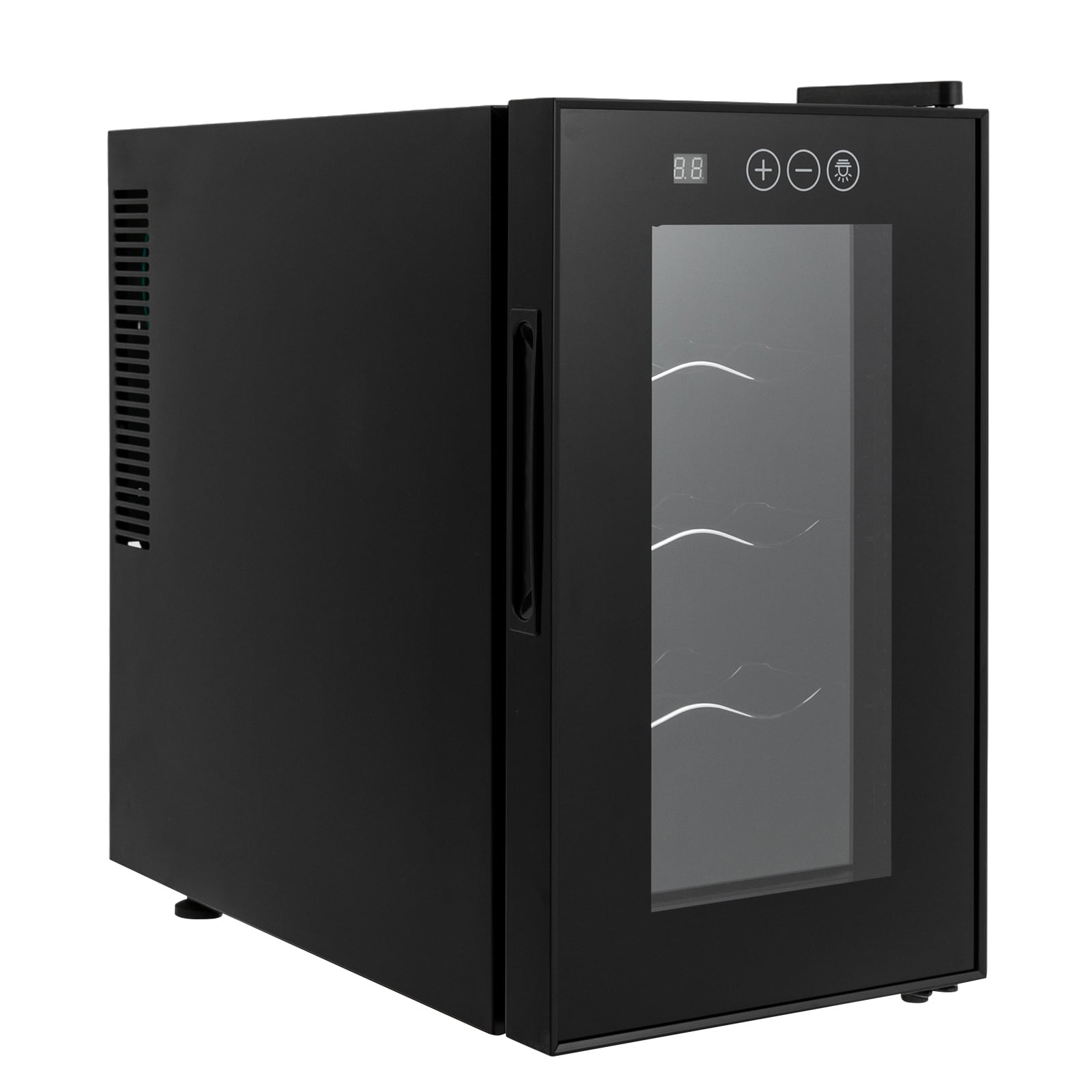 ToppiJoy 8 Bottles Wine Cooler Refrigerator, Wine Refrigerator with 46.4-64.4°F Digital Temperature Control Glass Door Black