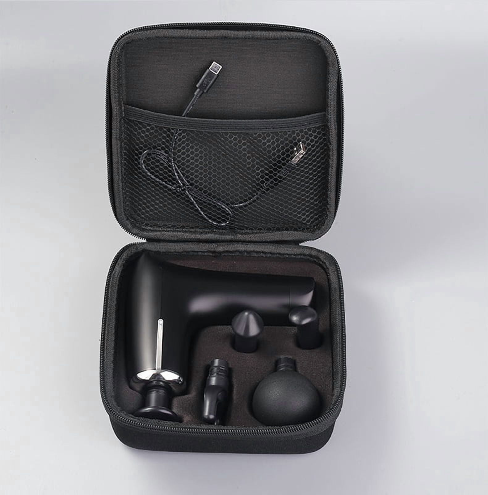 Portable Myofascial Percussion Massage Gun Deep Tissue Muscle Relax Device with 4 Replaceable Massage Heads